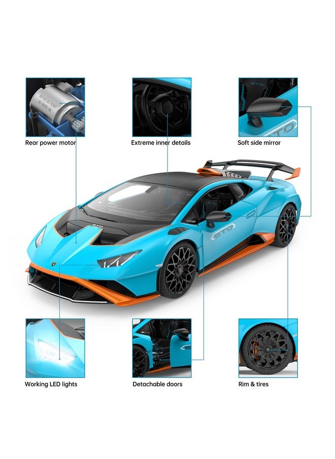 RASTAR - Lamborghini Rc Car Rastar R/C 1/14 Lamborghini Huracán Sto Model Car Blue Lamborghini Toy Car 2.4Ghz Remote Control Car For Boys 812 - Image 1