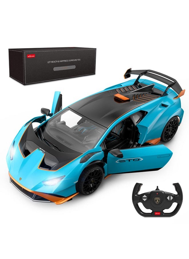 RASTAR - Lamborghini Rc Car Rastar R/C 1/14 Lamborghini Huracán Sto Model Car Blue Lamborghini Toy Car 2.4Ghz Remote Control Car For Boys 812 - Image 1