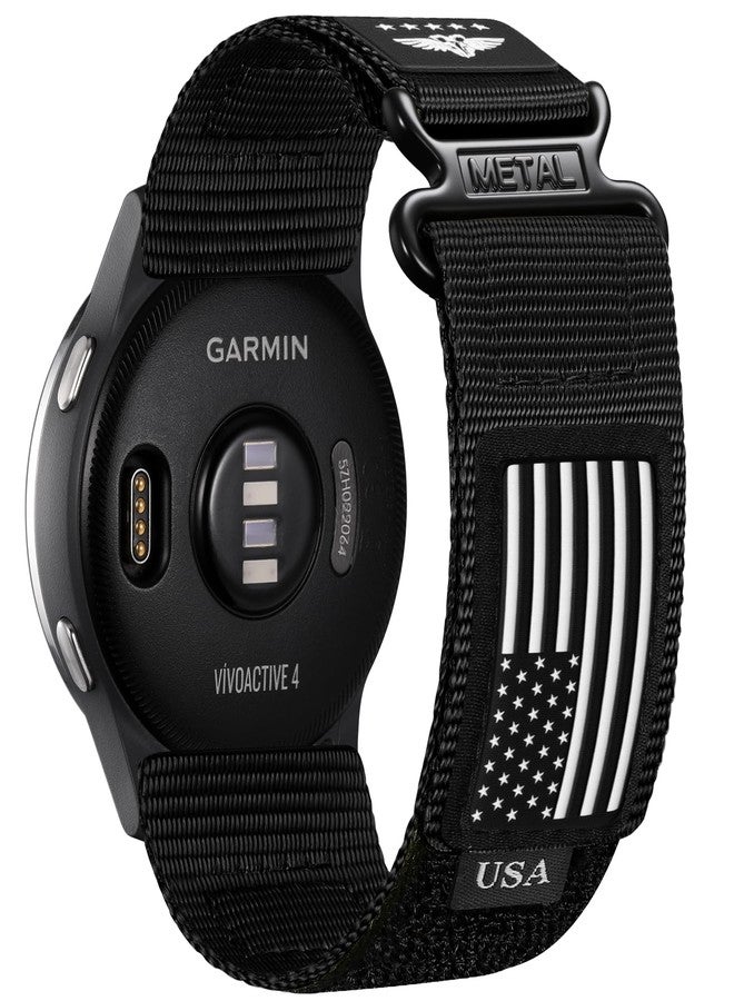 Dirrelo 22mm Watch Band Compatible with Garmin Venu 3 Watch Bands/Vivoactive 4/ Venu 2, Nylon Soft Sport Hook&Loop Clasp Wristband Strap Accessories for Forerunner 265/255/255 Music Watch Men Women - Image 1