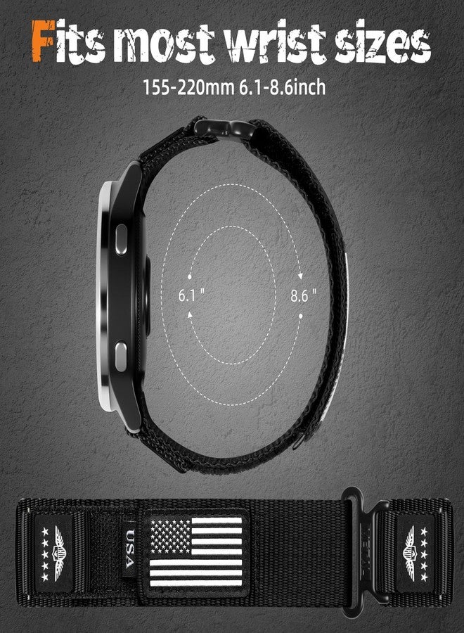 Dirrelo 22mm Watch Band Compatible with Garmin Venu 3 Watch Bands/Vivoactive 4/ Venu 2, Nylon Soft Sport Hook&Loop Clasp Wristband Strap Accessories for Forerunner 265/255/255 Music Watch Men Women - Image 4