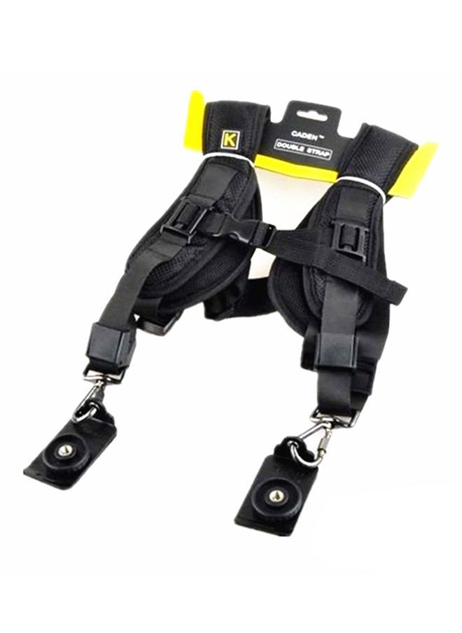 Ozone Dual Shoulder Quick Release Neck Belt Sling Strap For DSLR Cameras Black  - Image 3