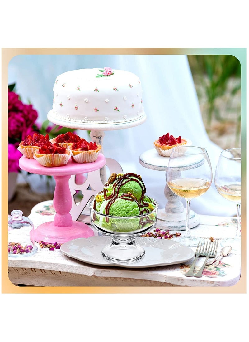 Glass Ice Cream Bowl Set, Small Dessert Cups for Trifle Parfait Sundae and Nuts, Mini Footed Cups, Clear Fruit Lead-Free Tasters Set of 4