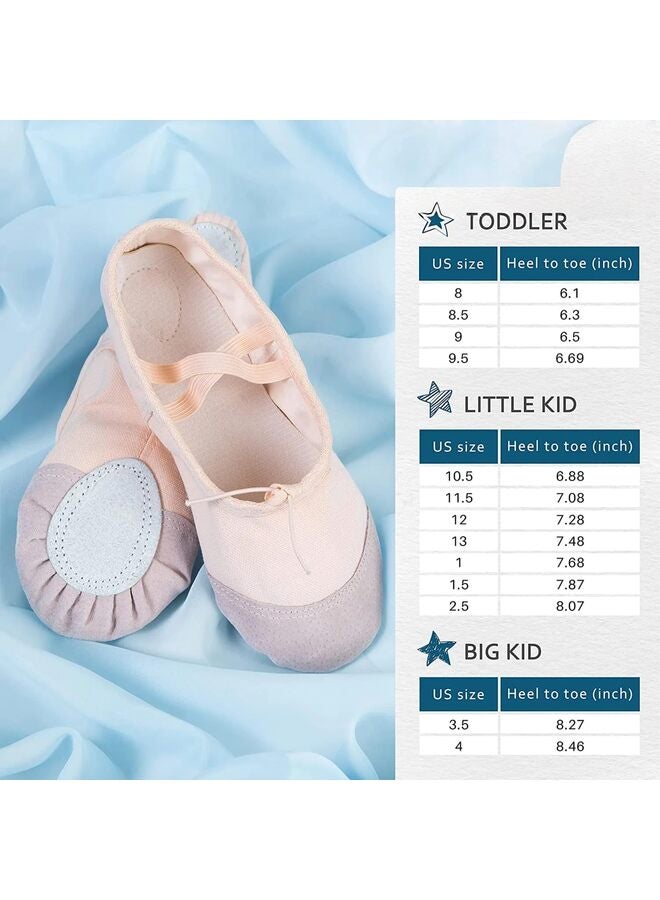Girls Ballet Shoes Practice Ballet Shoes Dance Shoes Canvas Split Sole Ballet Shoes for Ladies Children Toddlers Leather Head Light Pink, 38 EU - Image 4