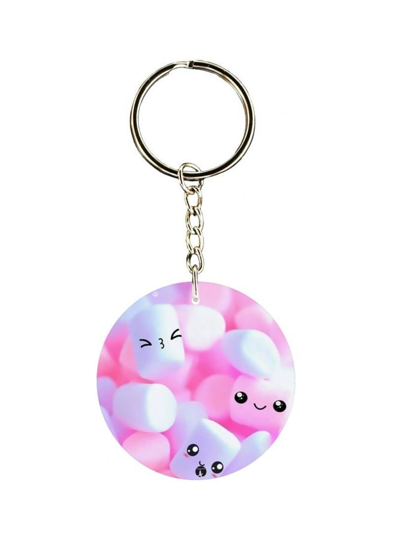 Cartoon Printed Double Sided Keychain