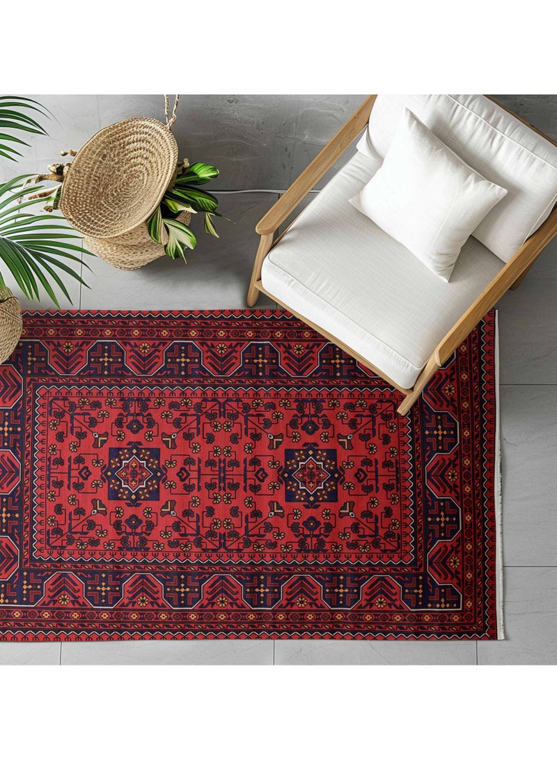 Alkaffary Carpet Bashayer easy-care, stain-resistant and long-lasting, perfect for modern and practical homes, Red - Image 1