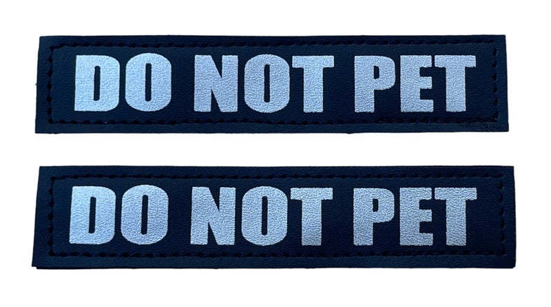 Albcorp Reflective Do Not Pet Patches with Hook Backing for Service Animal VestsHarnesses XXS or Extra Small 35 X 1 Inch