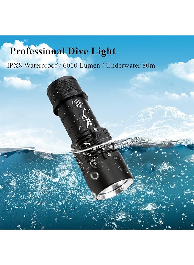 KASTWAVE Diving Flashlight 2000 Lumens Rechargeable Scuba Dive Lights IPX8 Waterproof Underwater Led Flashlights Super Bright Submersible Torch Lights for Under Water Deep Sea Snorkeling Cave at Night - Image 3