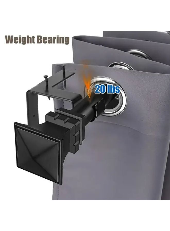 4pcs Heavy Duty Iron Curtain Rod Single Double Hook System Easy Installation - Image 4