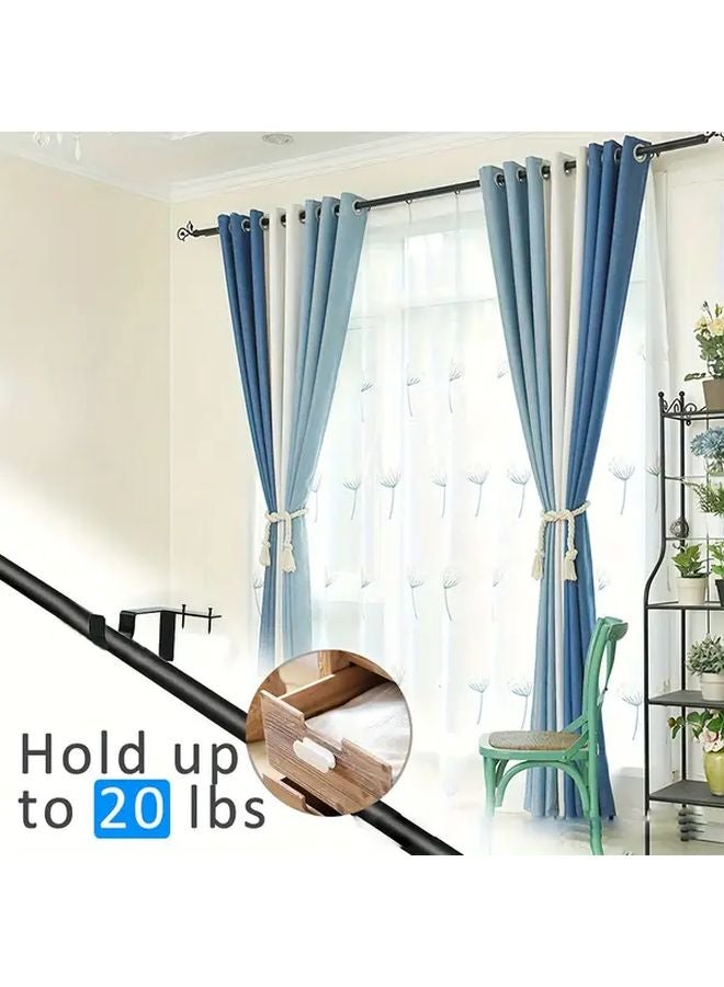 4pcs Heavy Duty Iron Curtain Rod Single Double Hook System Easy Installation - Image 5