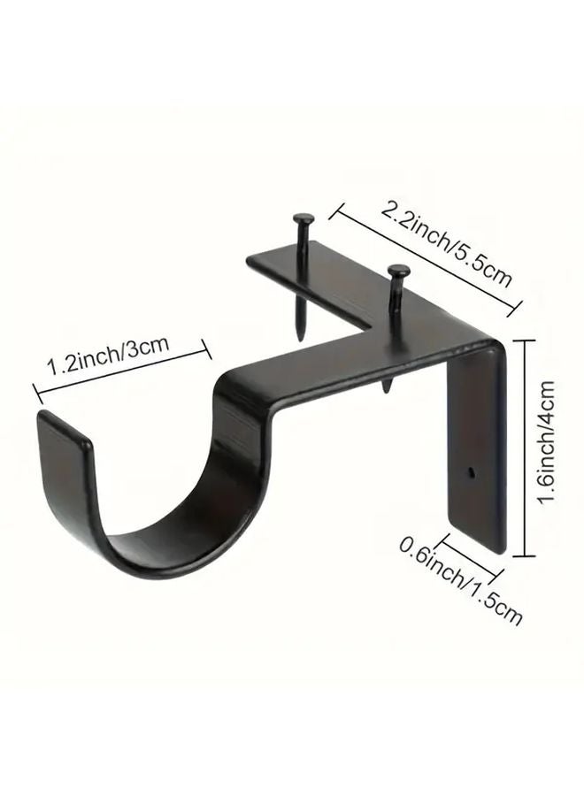 4pcs Heavy Duty Iron Curtain Rod Single Double Hook System Easy Installation - Image 3