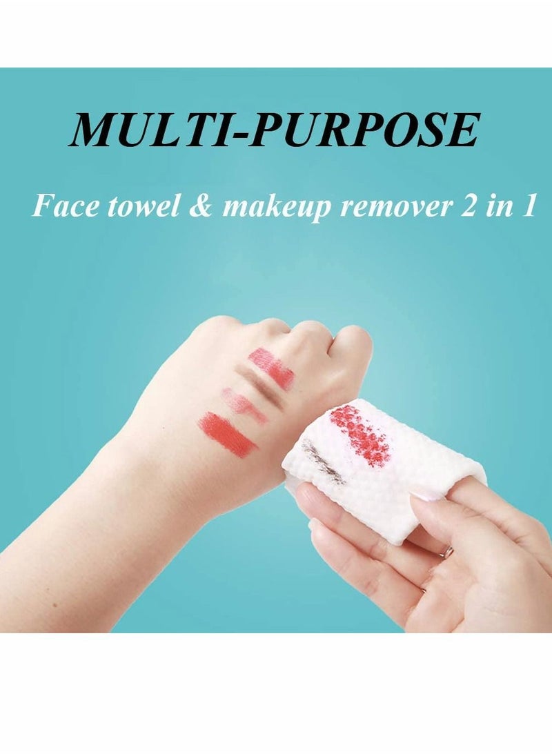 KASTWAVE - Cotton Facial Dry Wipes 100 Count, Deeply Cleansing Face Towel, Multi-Purpose for Skin Care, Make-up Wipes, Face Wipes and Face Towel Super Soft Cotton Tissue Dry Wet Dual Use Cotton, Facial Tissue - Image 1