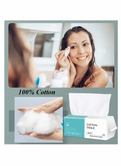 KASTWAVE Cotton Facial Dry Wipes 100 Count, Deeply Cleansing Face Towel, Multi-Purpose for Skin Care, Make-up Wipes, Face Wipes and Face Towel Super Soft Cotton Tissue Dry Wet Dual Use Cotton, Facial Tissue  - Image 2