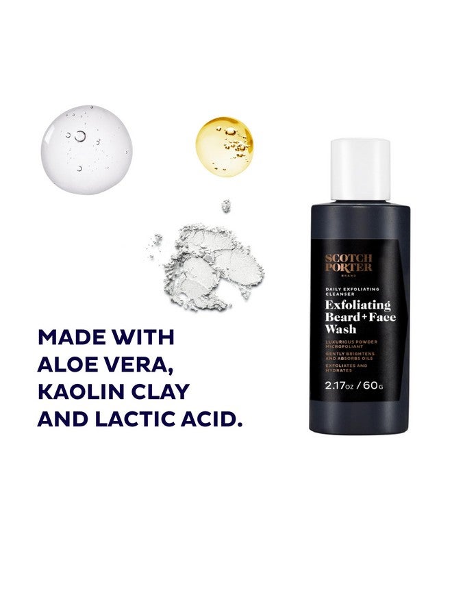 Scotch Porter Exfoliating Beard Wash & Face Cleanser for Men, Travel Friendly | Formulated with Non-Toxic Ingredients, Free of Parabens, Sulfates & Silicones | Vegan | 2.17 oz Bottle - Image 2