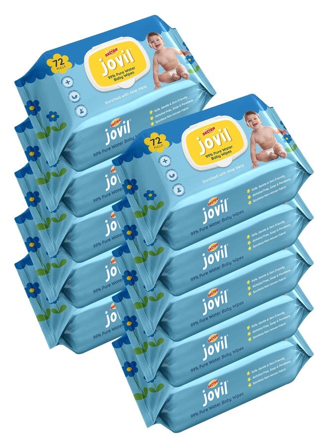 Selzer Jovil Soft Cleansing Baby Wipes with Lid | 72 Wipes x Pack of 10-720 Wipes | Extra Thick & Moist Wet Wipes for Baby's | Prevents Rashes & Redness with Goodness of Aloe Vera, Vitamin E - Image 1