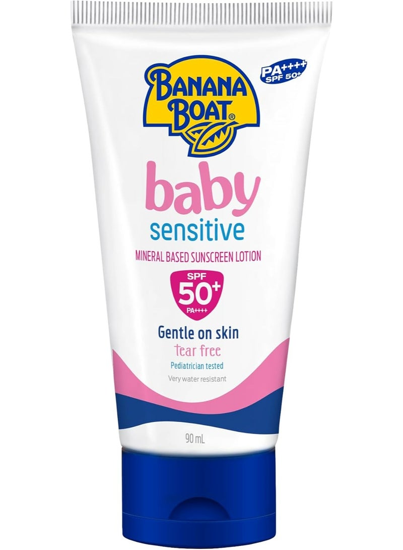 Banana Boat Simply Protect Baby Sunscreen Lotion SPF50+ 90ml | Gentle UVA/UVB Protection | Water Resistant - Image 1