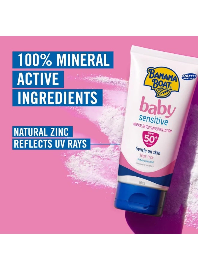 Banana Boat Simply Protect Baby Sunscreen Lotion SPF50+ 90ml | Gentle UVA/UVB Protection | Water Resistant - Image 3