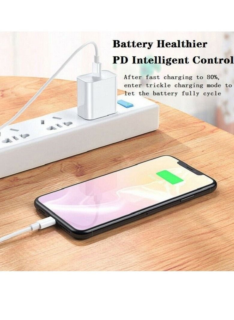 Generic - For iPhone 11/12/13 Pro/X/XR Fast Charger 20W PD Cable Cord Power Adapter Type-C - Image 1