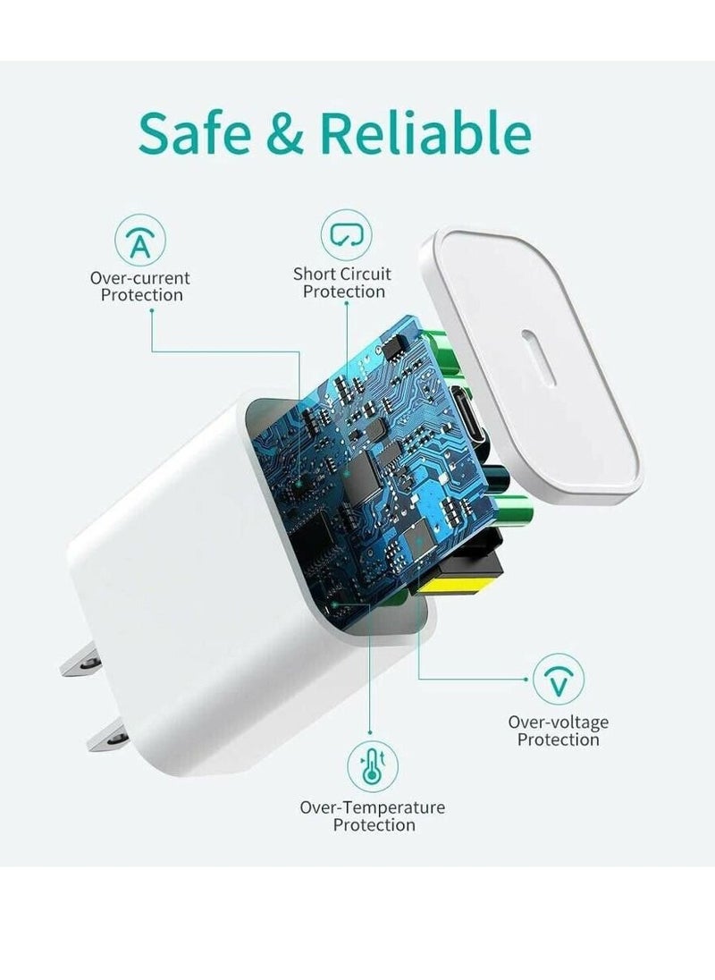 Generic - For iPhone 11/12/13 Pro/X/XR Fast Charger 20W PD Cable Cord Power Adapter Type-C - Image 1