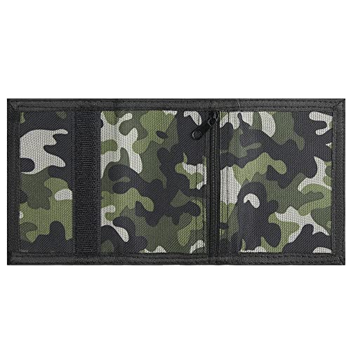 Lamiza Kids Wallet for Boys Girls Teens Trifold, Canvas Toddler Wallet for Boys, Cute Zipper Wallets Youth with Coin Pocket and Card Holders, Novelty Wallets for Childrens Birthday Gifts (Camo green suit) - Image 4