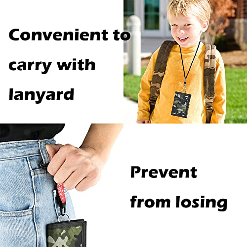 Lamiza Kids Wallet for Boys Girls Teens Trifold, Canvas Toddler Wallet for Boys, Cute Zipper Wallets Youth with Coin Pocket and Card Holders, Novelty Wallets for Childrens Birthday Gifts (Camo green suit) - Image 2
