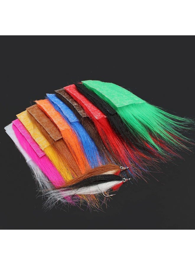 Tigofly 10 pcs 8X8cm 10 Colors Furabou Long Hair Craft Fur Synthetic Fiber Streamer Tail Wing Fly Fishing Tying Materials - Image 5