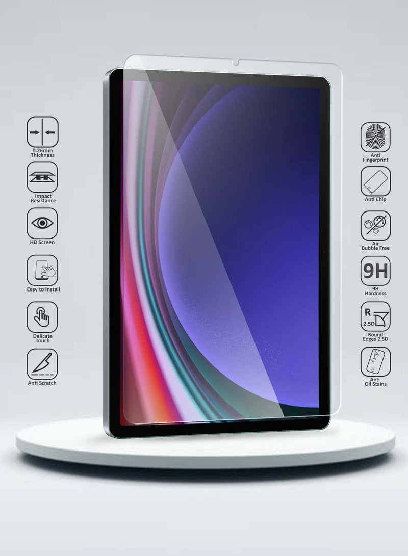 Wtech Samsung Galaxy Tab S9 Plus / S9+ 2023 Premium Series Curved Edges Full Cover Tempered Glass Screen Protector (TSGPCN) - Clear - Image 2