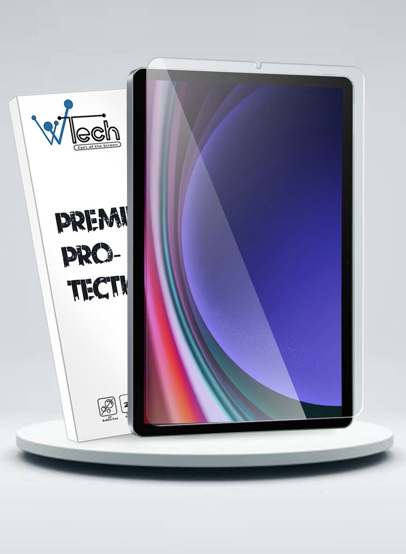 Wtech Samsung Galaxy Tab S9 Plus / S9+ 2023 Premium Series Curved Edges Full Cover Tempered Glass Screen Protector (TSGPCN) - Clear - Image 1