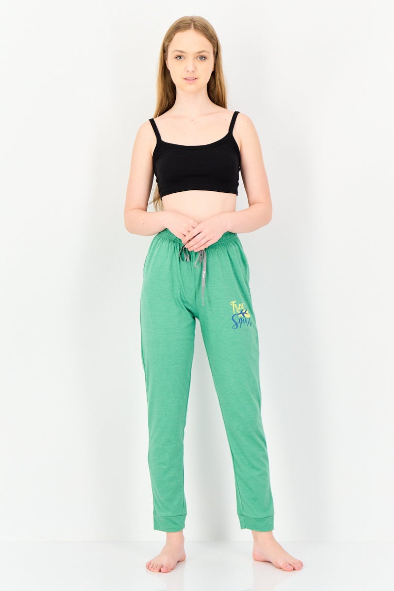 zivame Rosaline x Zivame Women Graphic Print Pull On Pyjama Bottom, Green - Image 4