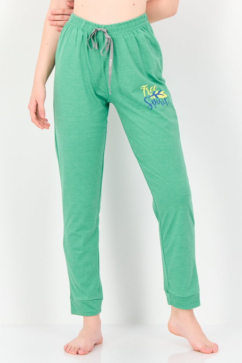 zivame Rosaline x Zivame Women Graphic Print Pull On Pyjama Bottom, Green - Image 1