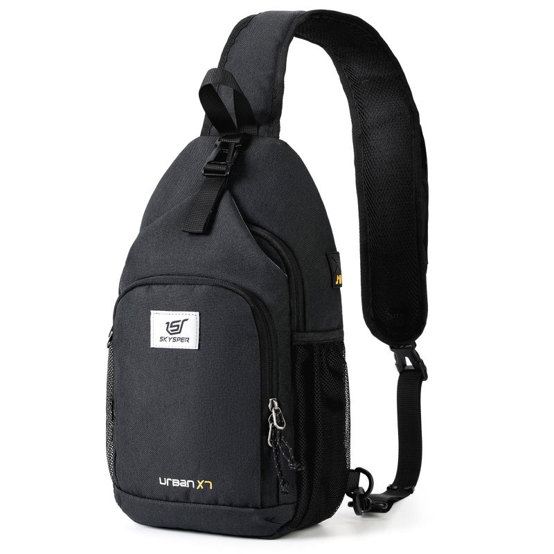 SKYSPER Sling Bag RFID Crossbody Sling Backpack Cross Body Shoulder Bag Travel Hiking Daypack for Women Men(Black) - Image 1