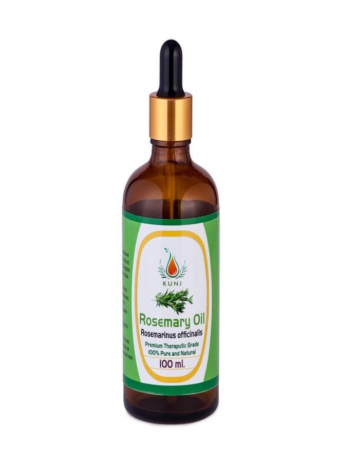 KUNJ Rosemary Essential Oil (Rosmarinus officinalis) 100ML - 100% Pure & Natural, Undiluted, Steam Distilled - Aromatherapy Oil for Hair Growth, Scalp Nourishment, Diffuser, Skin & Wellness - Image 1