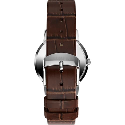 Timex Men's Marlin 34mm Watch - Brown Strap Brown Dial Stainless Steel Case - Image 3