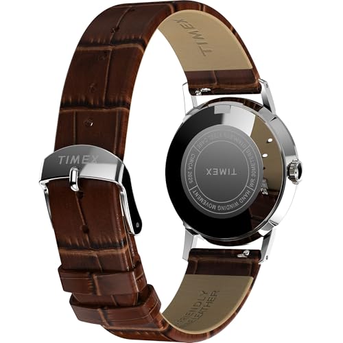 Timex Men's Marlin 34mm Watch - Brown Strap Brown Dial Stainless Steel Case - Image 5