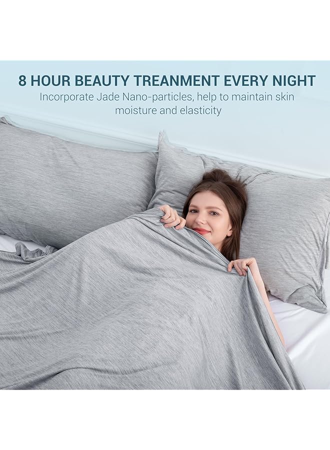 اليجير بطانية تبريد ثورية بحجم مزدوج، تمتص حرارة الجسم لتبقيك منتعشًا في الليالي الحارة، ألياف تبريد Q Max 0.4، بطانية قطنية بنسبة 100%، رمادية 59 بوصة × 79 بوصة - Image 4