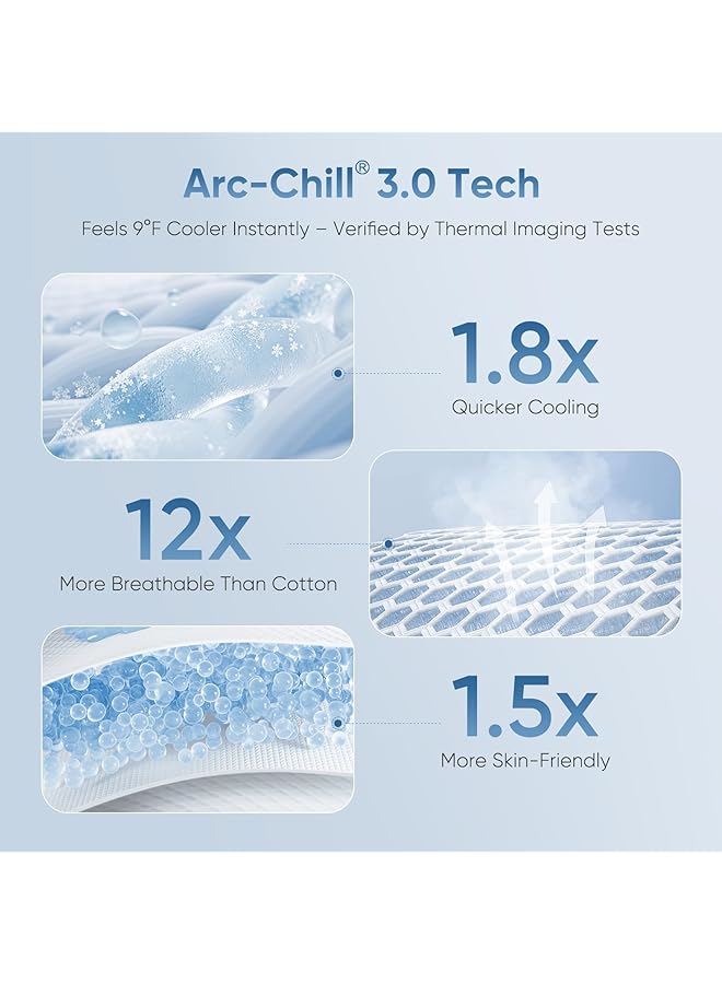 اليجير بطانية تبريد ثورية بحجم مزدوج، تمتص حرارة الجسم لتبقيك منتعشًا في الليالي الحارة، ألياف تبريد Q Max 0.4، بطانية قطنية بنسبة 100%، رمادية 59 بوصة × 79 بوصة - Image 5