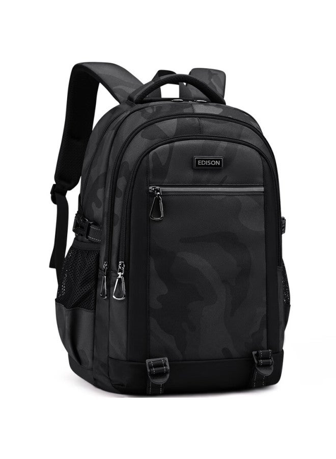 Edison Edison High School Student Backpack Junior High School College Student Large Capacity Waterproof Double Shoulder Bag Travel Backpack K051-2g - Image 4