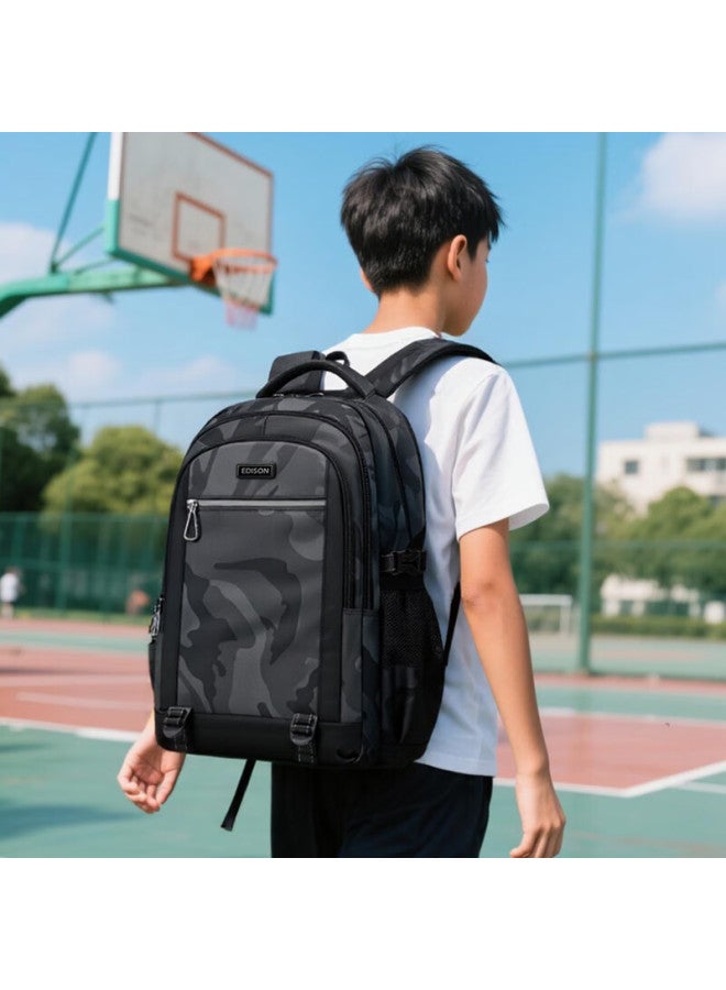 Edison Edison High School Student Backpack Junior High School College Student Large Capacity Waterproof Double Shoulder Bag Travel Backpack K051-2g - Image 2