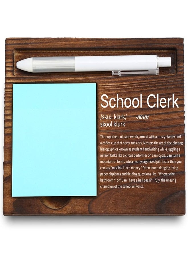 VYNWPDFLI School Clerk Desk Organizer, Funny Administrative Appreciation Gift, Wooden Sticky Note Holder,LQQ81 - Image 1
