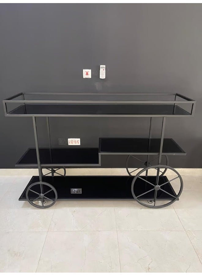 Horoof Market Horoof Home® Premium Heavy-Duty Buffet Trolley with Adjustable Color Finish, 3-Tier Design – Extra Large 180x50x90 cm for Catering & Events  - Image 3