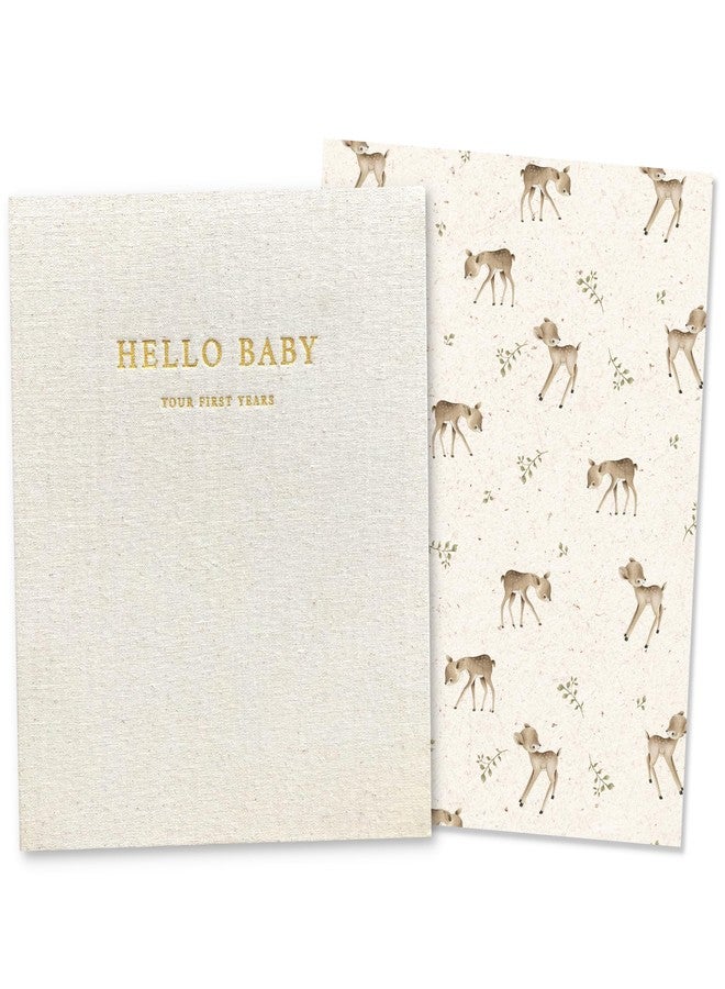Peachly Unisex Baby Memory Book | Minimalist Baby Book | First Year Baby Book Keepsake for Milestones | Woodland Baby Scrapbook | Baby Books for Boy or Girl | Natural Linen - Forest - Image 1
