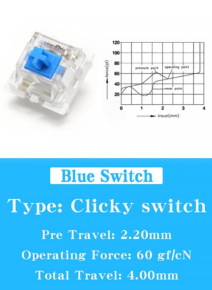 110pcs Keyboard Switch 3-pin Linear Tactile Click Switch Outemu Mechanical Keyboard Blue Game Switch - Image 2