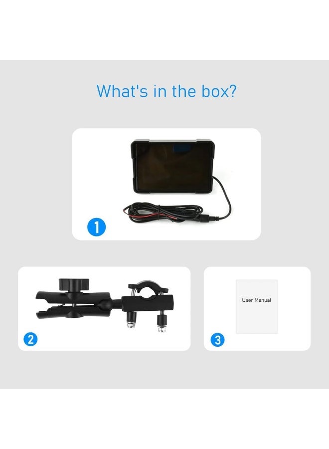 5 Inch Motorcycle Screen with Free Helmet Bluetooth | Waterproof Motorbike Display with Navigation & Phone Connectivity | Universal Bike Smart Screen Android Auto Apple Carplay - Image 4