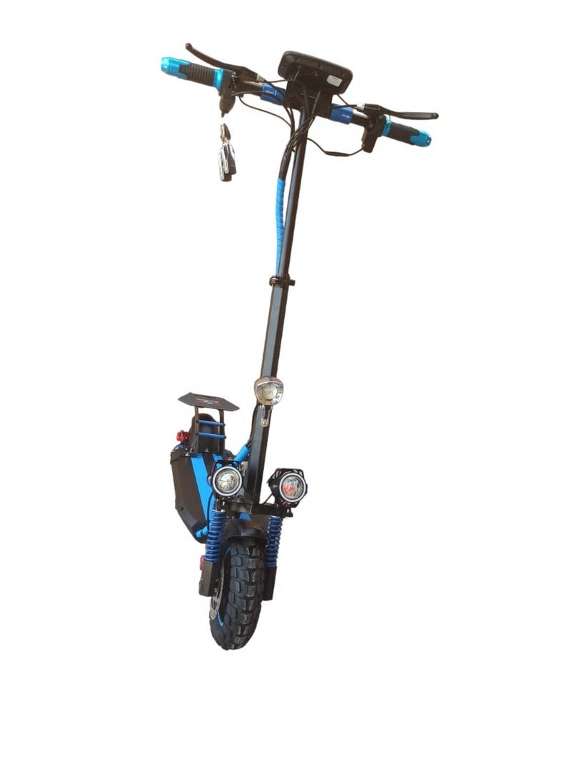 ROHAN WINGS Electric Scooter for Adults KT4B/ BLUE , 40km range with powerful 48V 13AH Battery, Bluetooth Speaker with free accessories Helmet, Safety Belt, Mobile Holder, Pump, Tool Kit and Lock. - Image 2