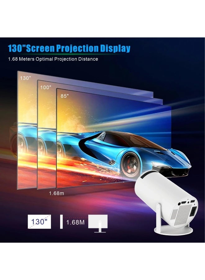 Mini Smart Projector with WiFi 6 & Bluetooth 5.0 – Android 11.0 OS, Auto Keystone Correction, 180° Rotatable Design, Up to 130-Inch Display – 4K Supported Home Cinema Projector with HDMI for Phone, PC, Laptop, PS5 & Streaming Devices - Image 4