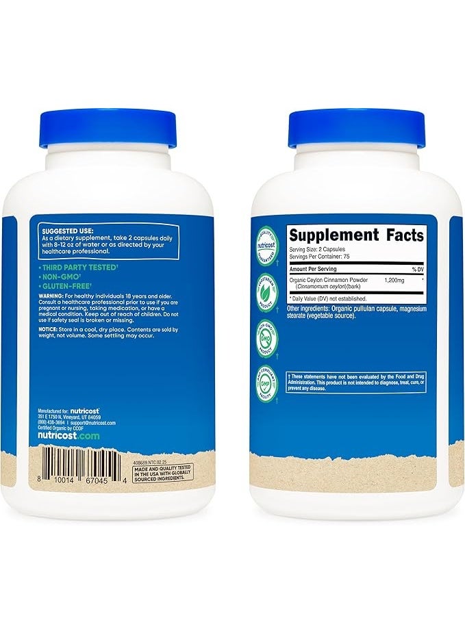 نوتريكوست، قرفة سيلان، 150 كبسولة (600 ملغ لكل كبسولة) - Image 4