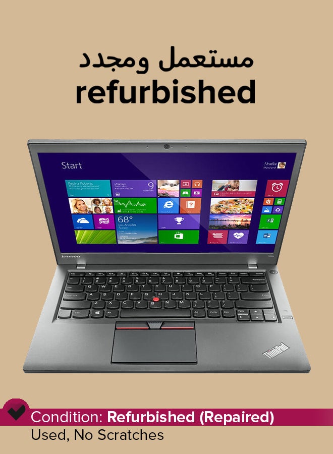 لينوفو مستعمل ومجدد - لابتوب نوت بوك ثينك باد T450 (2015) بشاشة مقاس 14 بوصة ومعالج إنتل كور i5/ الجيل الخامس/ ذاكرة رام سعة 16 جيجابايت/ محرك أقراص SSD سعة 128 جيجابايت/ بطاقة رسومات إنتل 5550 عالية الوضوح سعة 1 جيجابايت اللغة الإنجليزية أسود - Image 1