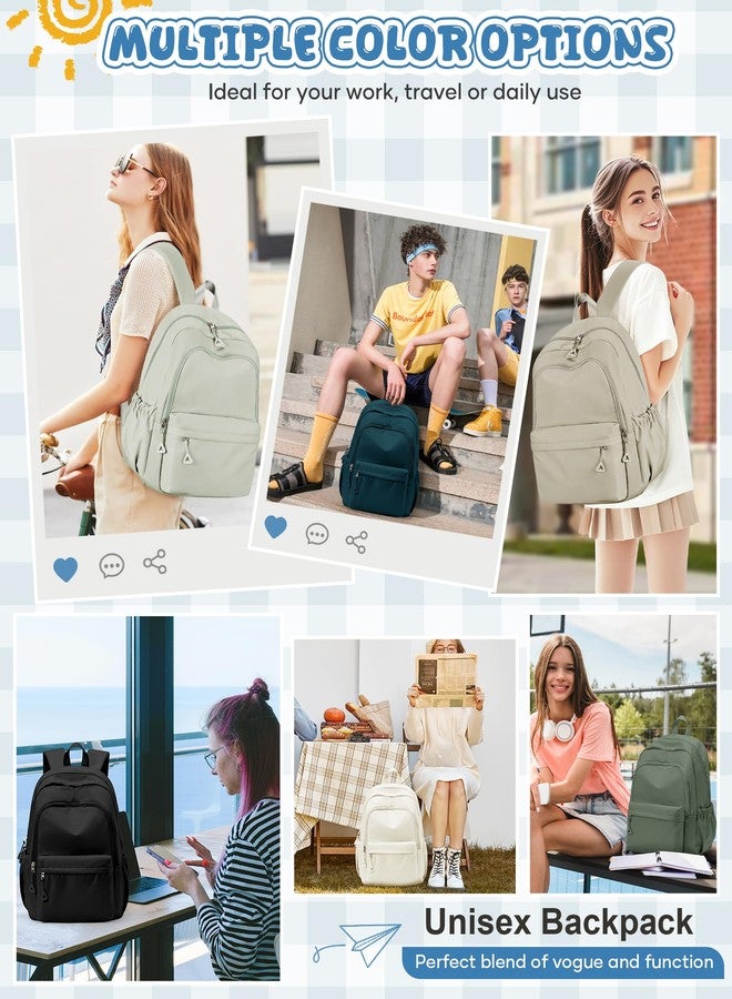 winspansy Backpack for School Teenage Girls Boys,Waterproof Lightweight School Bags Travel Daypack Simple Cute College Backpack Rucksack for Women Men fit 14 Inch Laptop,Black - Image 2