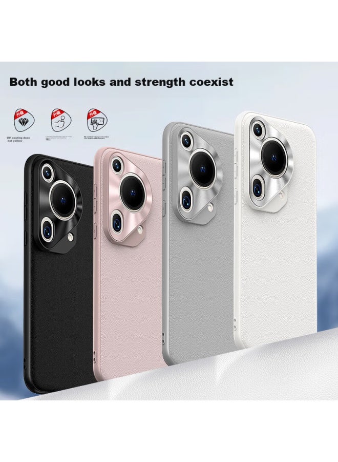 Stryfer Phone Case For Huawei Pura70ultra, Protective Cover For Huawei P70ultra, Full Lens Protection With Soft Edges, Shockproof P70u Plain Leather Women's Style - Cherry Blossom Pink - Image 2