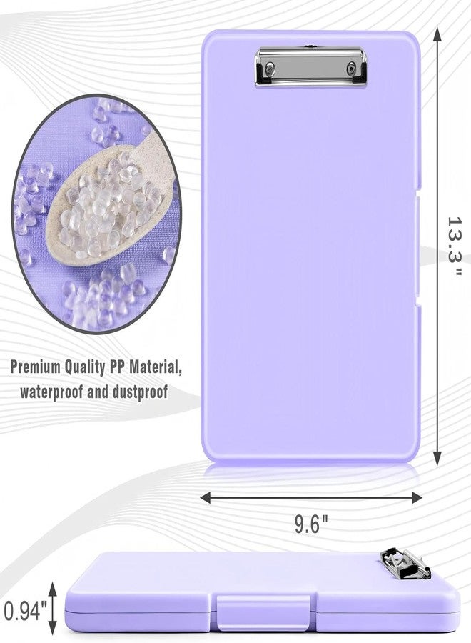 ANZNKU Clipboards with Storage, 13x9.6 Storage Clipboard Foldable for Teachers & Nurse Essentials, Clipboards with Pen Holder, Work Desk Paper Organizer, School & Office Supplies for Women(Purple) - Image 2