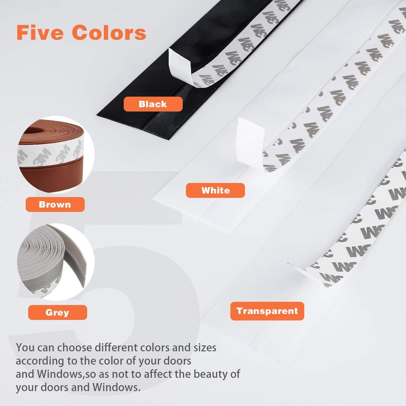 MIKOSI 26 Feet Silicone Seal Strip, Transparent, 35MM - Door & Window Seal, Draft Stopper Adhesive Tape for Doors, Windows & Shower Glass Gaps - Image 3